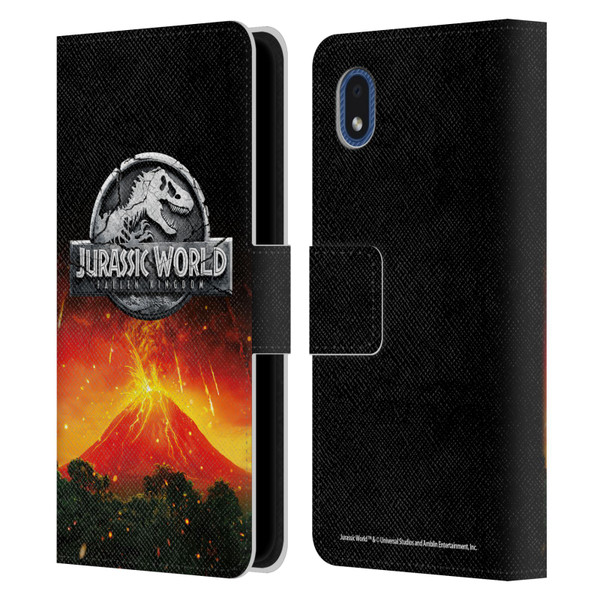 Jurassic World Fallen Kingdom Logo Volcano Eruption Leather Book Wallet Case Cover For Samsung Galaxy A01 Core (2020)