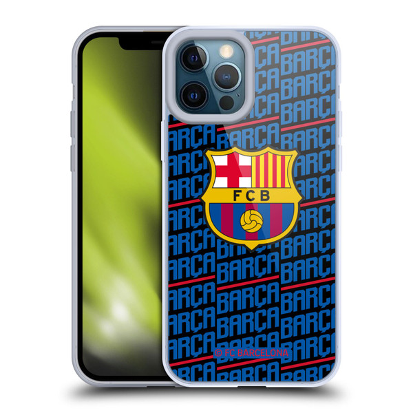 FC Barcelona Crest Patterns Barca Soft Gel Case for Apple iPhone 12 Pro Max
