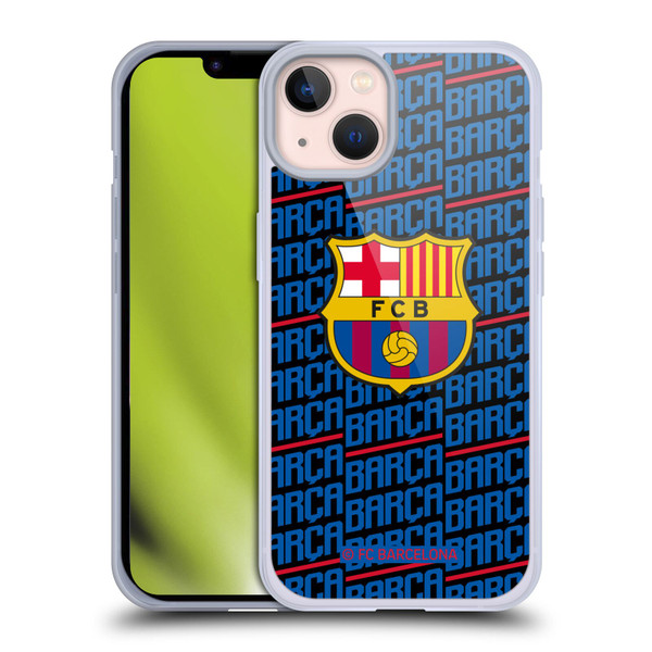 FC Barcelona Crest Patterns Barca Soft Gel Case for Apple iPhone 13