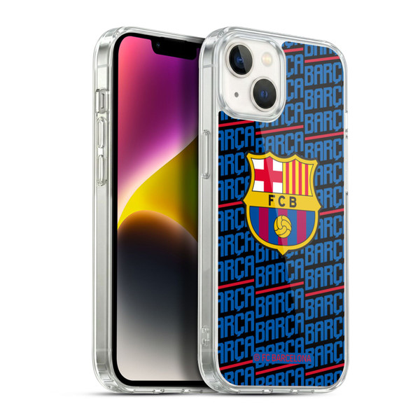 FC Barcelona Crest Patterns Barca Soft Gel Case for Apple iPhone 14 Plus & MagSafe
