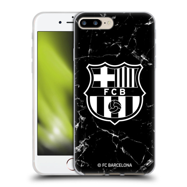 FC Barcelona Crest Patterns Black Marble Soft Gel Case for Apple iPhone 7 Plus / iPhone 8 Plus