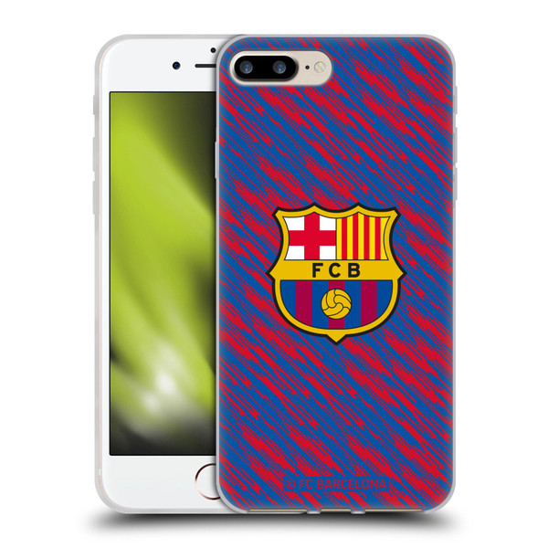 FC Barcelona Crest Patterns Glitch Soft Gel Case for Apple iPhone 7 Plus / iPhone 8 Plus & MagSafe