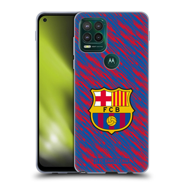 FC Barcelona Crest Patterns Glitch Soft Gel Case for Motorola Moto G Stylus 5G 2021