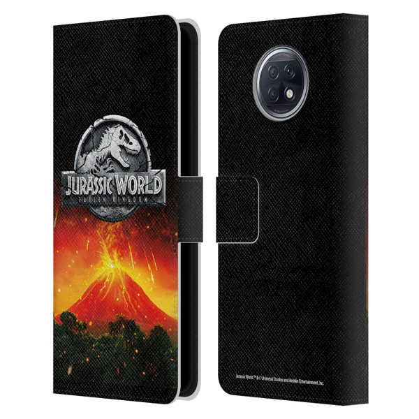Jurassic World Fallen Kingdom Logo Volcano Eruption Leather Book Wallet Case Cover For Xiaomi Redmi Note 9T 5G