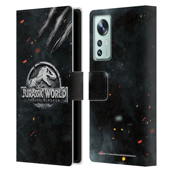 Jurassic World Fallen Kingdom Logo Dinosaur Claw Leather Book Wallet Case Cover For Xiaomi 12