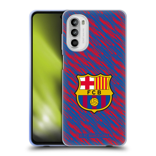 FC Barcelona Crest Patterns Glitch Soft Gel Case for Motorola Moto G52