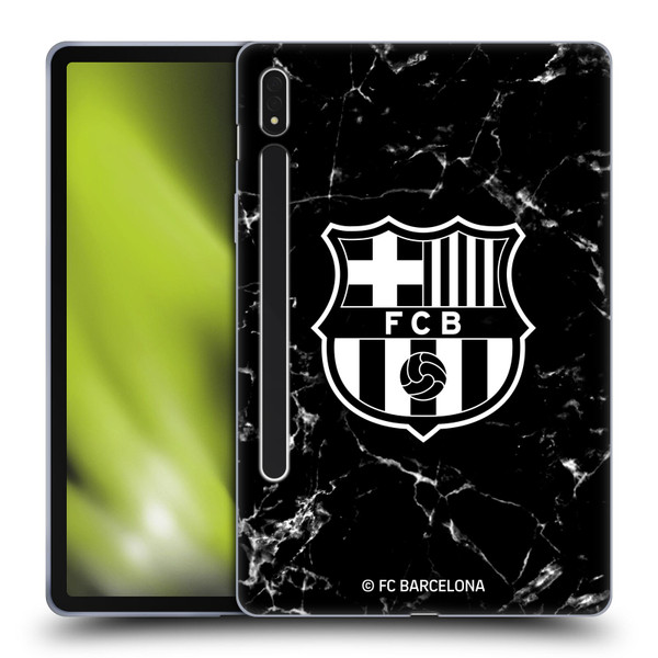 FC Barcelona Crest Patterns Black Marble Soft Gel Case for Samsung Galaxy Tab S8