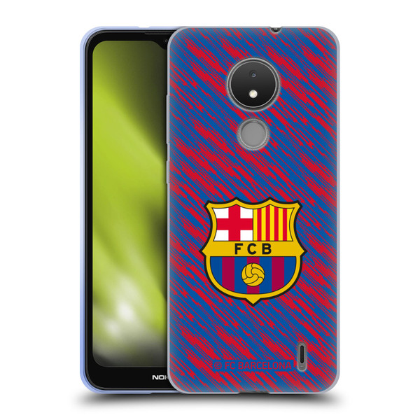 FC Barcelona Crest Patterns Glitch Soft Gel Case for Nokia C21
