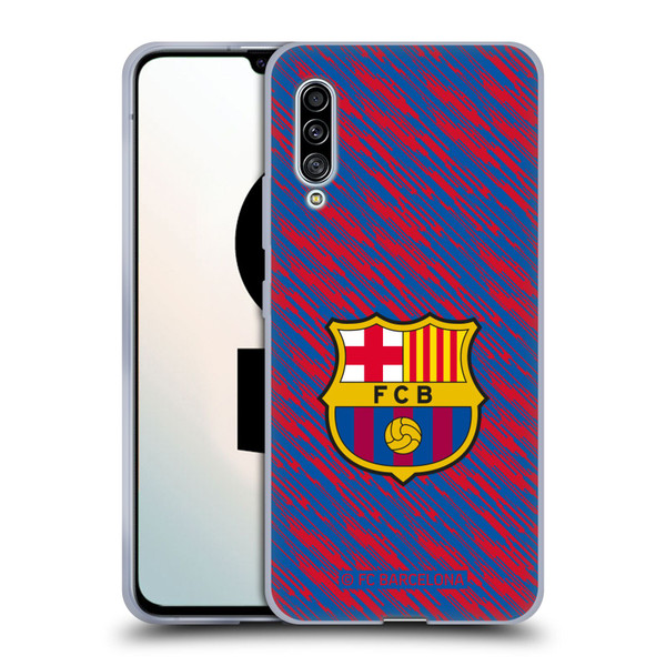 FC Barcelona Crest Patterns Glitch Soft Gel Case for Samsung Galaxy A90 5G (2019)