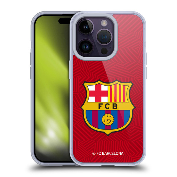 FC Barcelona Crest Red Soft Gel Case for Apple iPhone 14 Pro