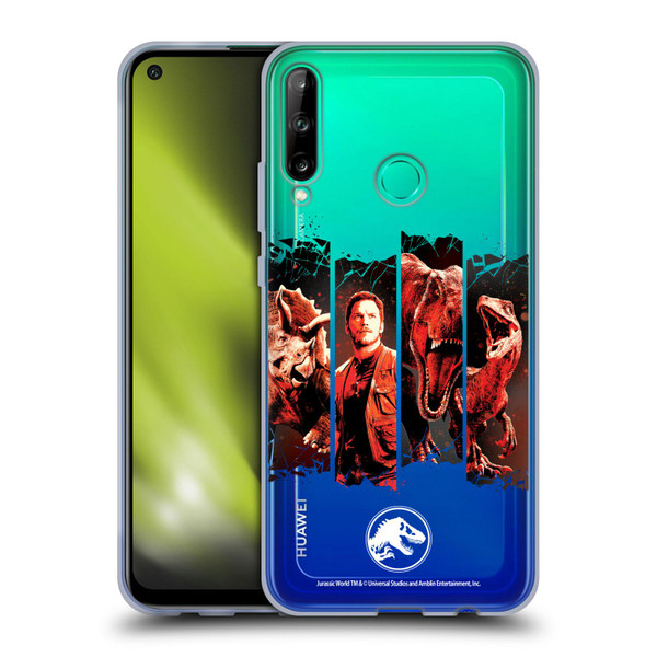 Jurassic World Fallen Kingdom Key Art Character Frame Soft Gel Case for Huawei P40 lite E