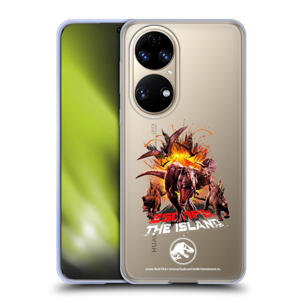 Jurassic World Fallen Kingdom Key Art Dinosaurs Escape Island Soft Gel Case for Huawei P50