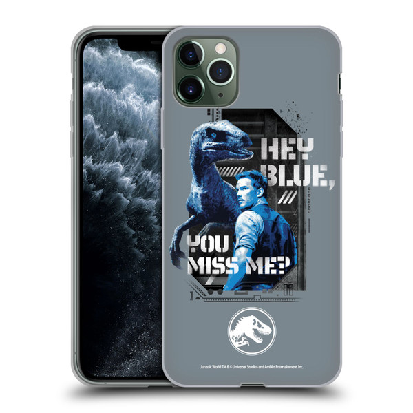 Jurassic World Fallen Kingdom Key Art Hey Blue & Owen Soft Gel Case for Apple iPhone 11 Pro Max