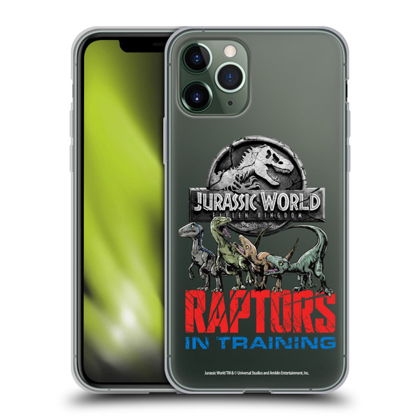 Jurassic World Fallen Kingdom Key Art Raptors In Training Soft Gel Case for Apple iPhone 11 Pro