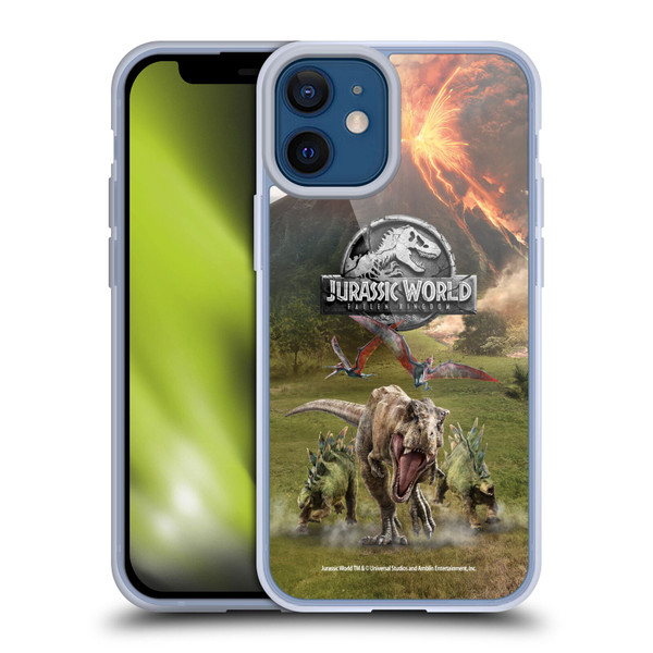 Jurassic World Fallen Kingdom Key Art Dinosaurs Escape Soft Gel Case for Apple iPhone 12 Mini