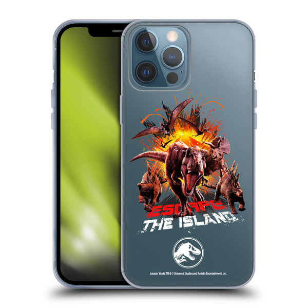 Jurassic World Fallen Kingdom Key Art Dinosaurs Escape Island Soft Gel Case for Apple iPhone 13 Pro Max