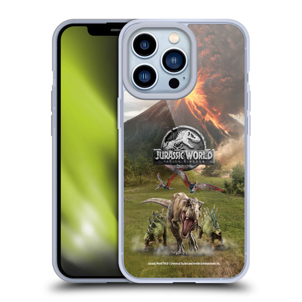 Jurassic World Fallen Kingdom Key Art Dinosaurs Escape Soft Gel Case for Apple iPhone 13 Pro