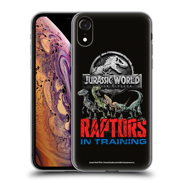 Jurassic World Fallen Kingdom Key Art Raptors In Training Soft Gel Case for Apple iPhone XR