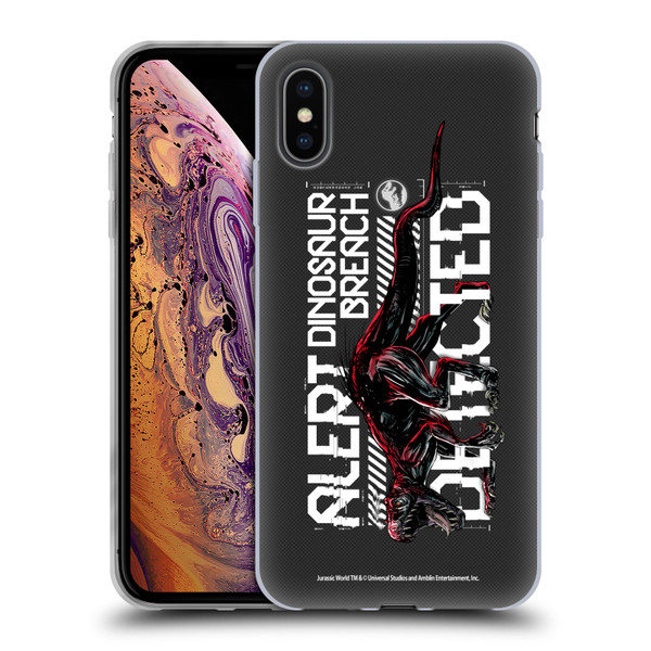 Jurassic World Fallen Kingdom Key Art Dinosaur Breach Soft Gel Case for Apple iPhone XS Max