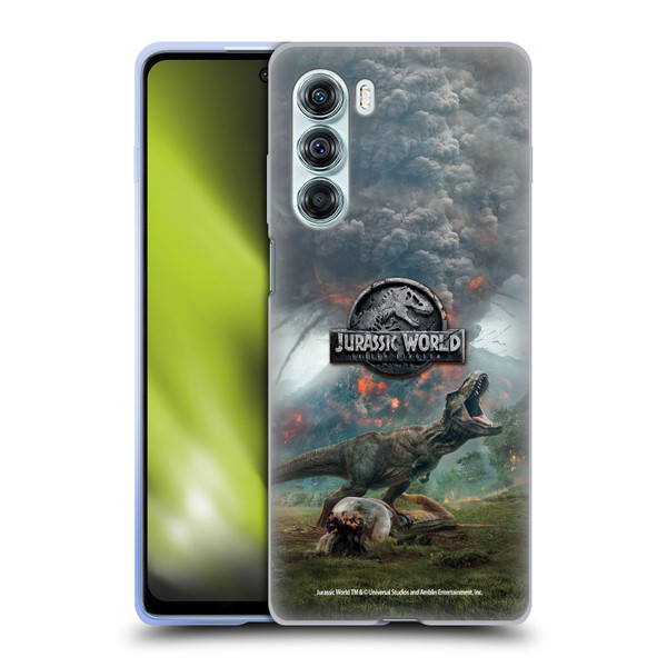 Jurassic World Fallen Kingdom Key Art T-Rex Volcano Soft Gel Case for Motorola Edge S30 / Moto G200 5G