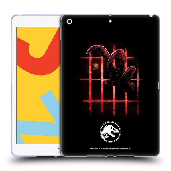 Jurassic World Fallen Kingdom Key Art Claw In Dark Soft Gel Case for Apple iPad 10.2 2019/2020/2021