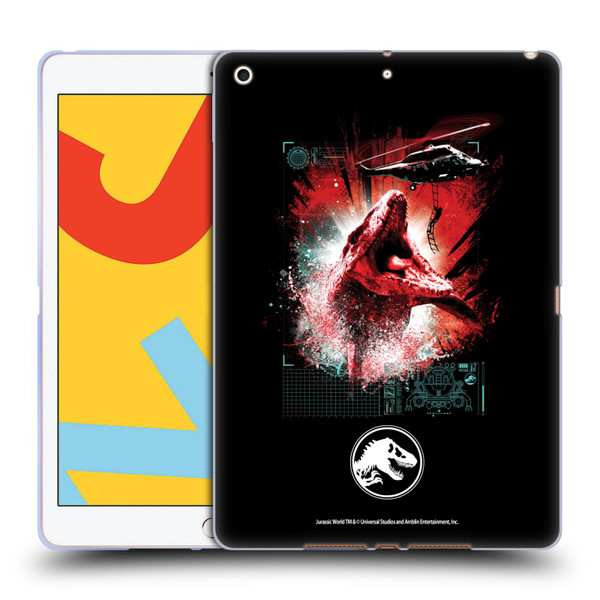 Jurassic World Fallen Kingdom Key Art Mosasaurus Soft Gel Case for Apple iPad 10.2 2019/2020/2021