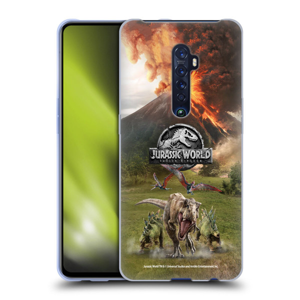 Jurassic World Fallen Kingdom Key Art Dinosaurs Escape Soft Gel Case for OPPO Reno 2