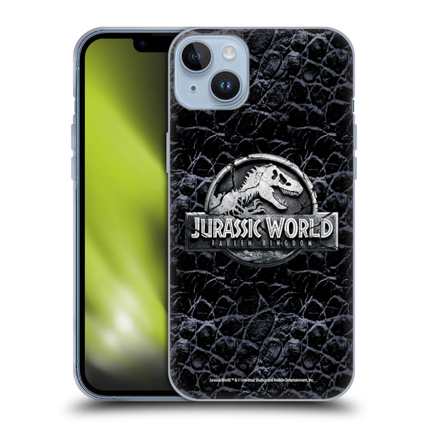 Jurassic World Fallen Kingdom Logo Dinosaur Scale Soft Gel Case for Apple iPhone 14 Plus