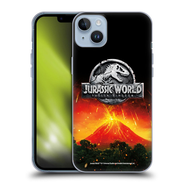 Jurassic World Fallen Kingdom Logo Volcano Eruption Soft Gel Case for Apple iPhone 14 Plus