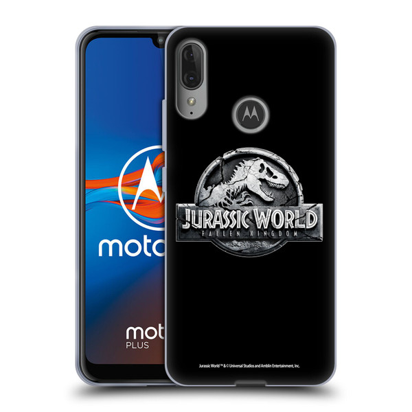 Jurassic World Fallen Kingdom Logo Plain Black Soft Gel Case for Motorola Moto E6 Plus