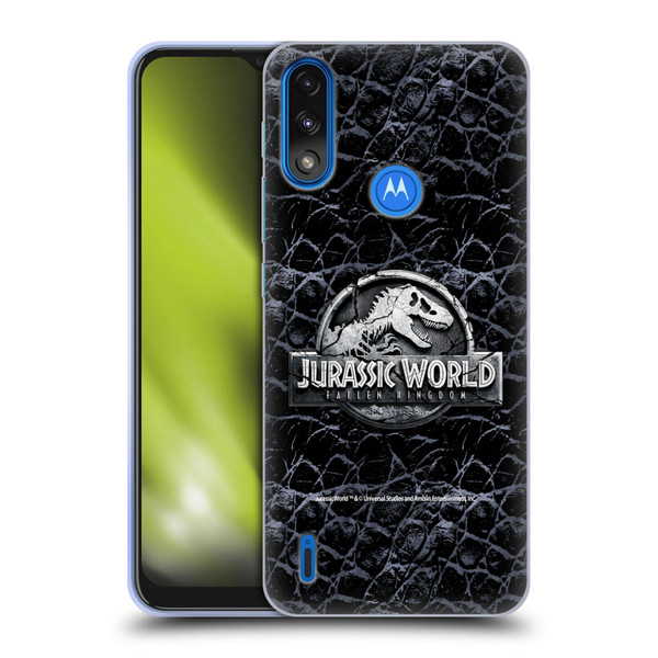 Jurassic World Fallen Kingdom Logo Dinosaur Scale Soft Gel Case for Motorola Moto E7 Power / Moto E7i Power
