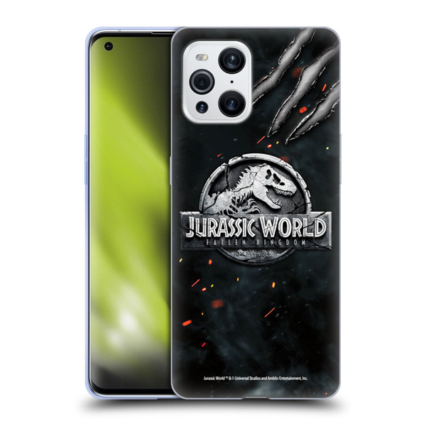 Jurassic World Fallen Kingdom Logo Dinosaur Claw Soft Gel Case for OPPO Find X3 / Pro