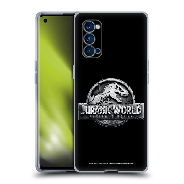 Jurassic World Fallen Kingdom Logo Plain Black Soft Gel Case for OPPO Reno 4 Pro 5G