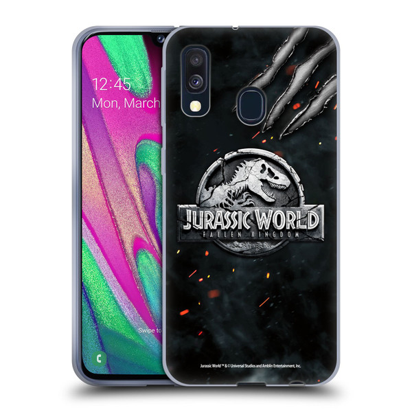 Jurassic World Fallen Kingdom Logo Dinosaur Claw Soft Gel Case for Samsung Galaxy A40 (2019)