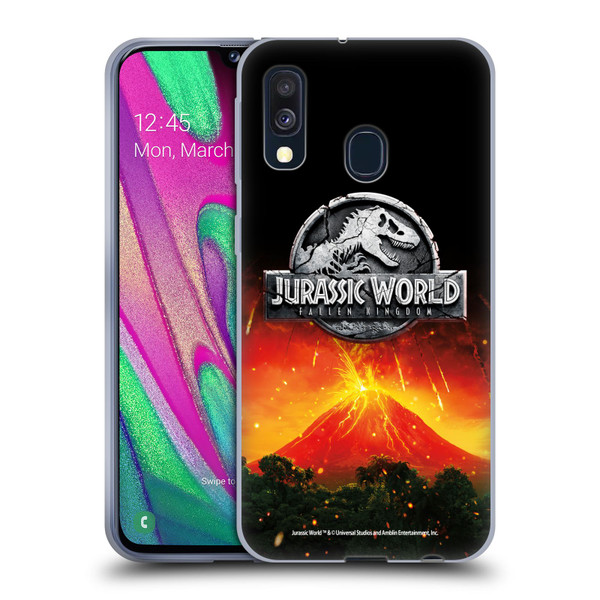 Jurassic World Fallen Kingdom Logo Volcano Eruption Soft Gel Case for Samsung Galaxy A40 (2019)
