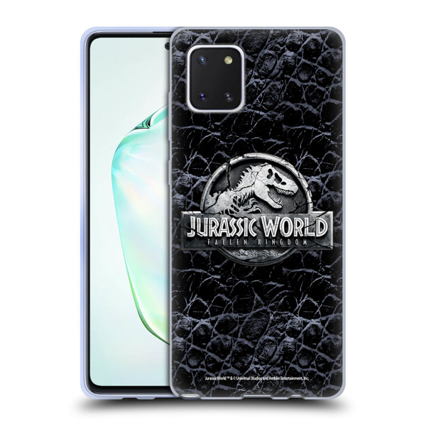 Jurassic World Fallen Kingdom Logo Dinosaur Scale Soft Gel Case for Samsung Galaxy Note10 Lite