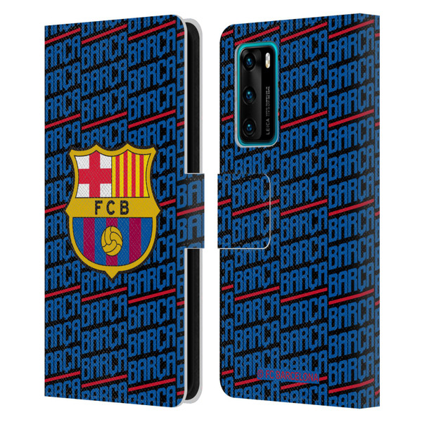 FC Barcelona Crest Patterns Barca Leather Book Wallet Case Cover For Huawei P40 5G