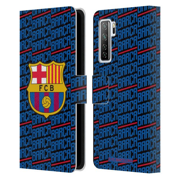FC Barcelona Crest Patterns Barca Leather Book Wallet Case Cover For Huawei Nova 7 SE/P40 Lite 5G