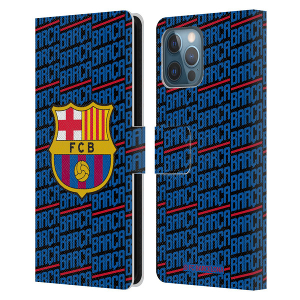 FC Barcelona Crest Patterns Barca Leather Book Wallet Case Cover For Apple iPhone 12 Pro Max