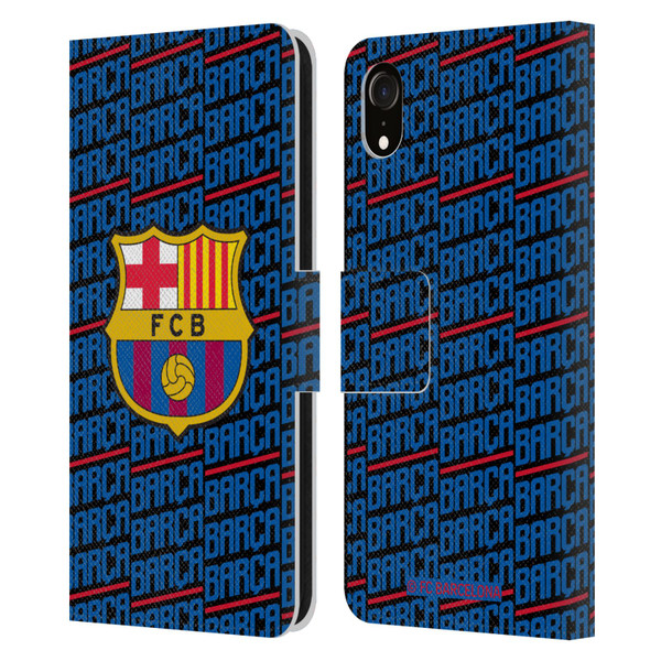 FC Barcelona Crest Patterns Barca Leather Book Wallet Case Cover For Apple iPhone XR