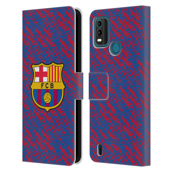 FC Barcelona Crest Patterns Glitch Leather Book Wallet Case Cover For Nokia G11 Plus