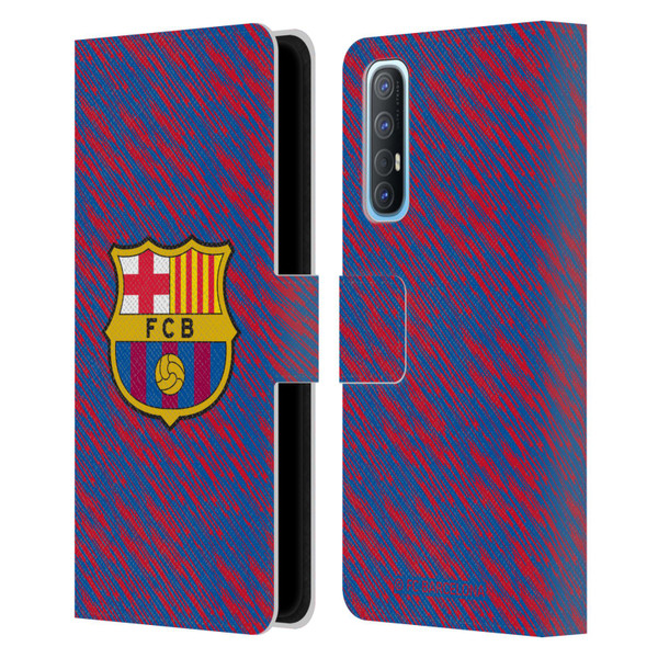 FC Barcelona Crest Patterns Glitch Leather Book Wallet Case Cover For OPPO Find X2 Neo 5G