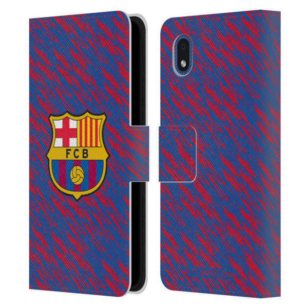 FC Barcelona Crest Patterns Glitch Leather Book Wallet Case Cover For Samsung Galaxy A01 Core (2020)
