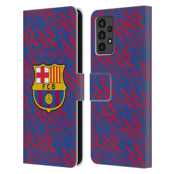 FC Barcelona Crest Patterns Glitch Leather Book Wallet Case Cover For Samsung Galaxy A13 (2022)