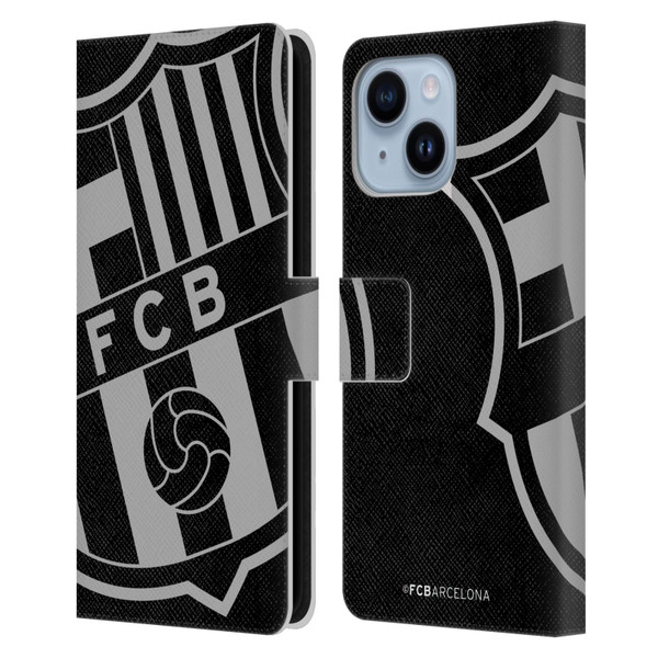 FC Barcelona Crest Oversized Leather Book Wallet Case Cover For Apple iPhone 14 Plus