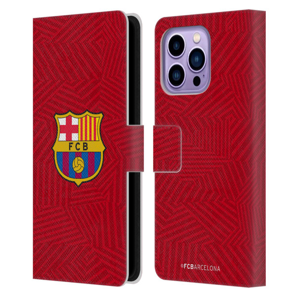 FC Barcelona Crest Red Leather Book Wallet Case Cover For Apple iPhone 14 Pro Max