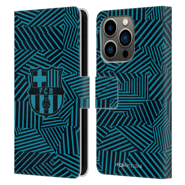 FC Barcelona Crest Black Leather Book Wallet Case Cover For Apple iPhone 14 Pro