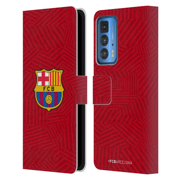 FC Barcelona Crest Red Leather Book Wallet Case Cover For Motorola Edge 20 Pro