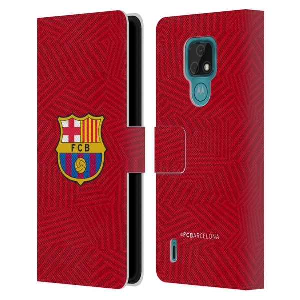 FC Barcelona Crest Red Leather Book Wallet Case Cover For Motorola Moto E7