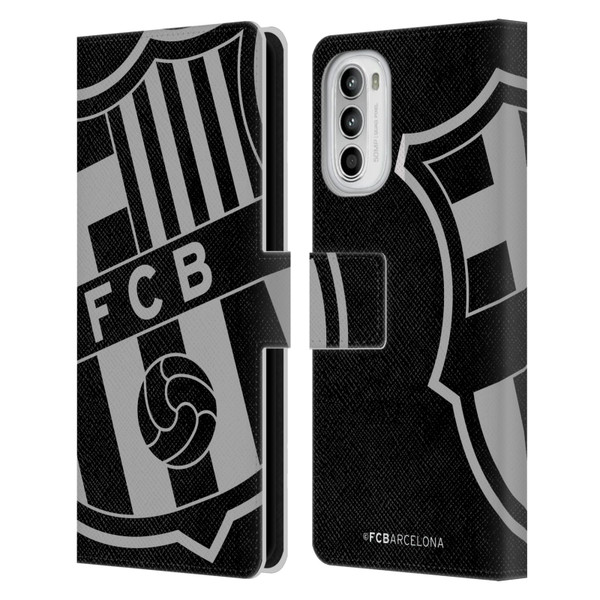 FC Barcelona Crest Oversized Leather Book Wallet Case Cover For Motorola Moto G52